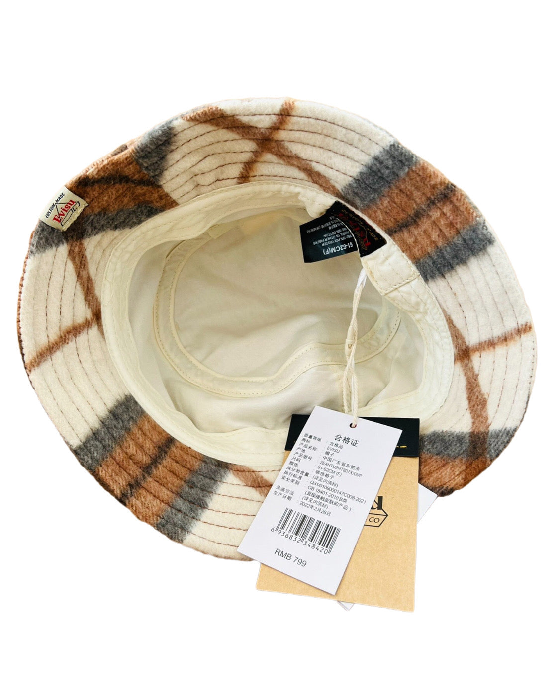 Evisu  Wool Check Bucket Hat